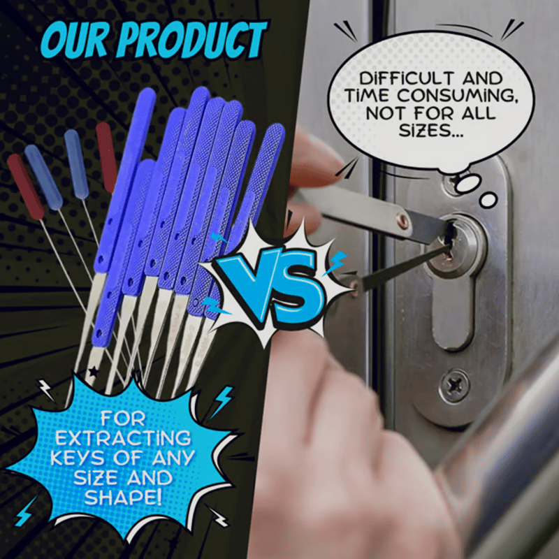 Broken Key Extractor Set - Effortlessly remove broken keys from any lock!