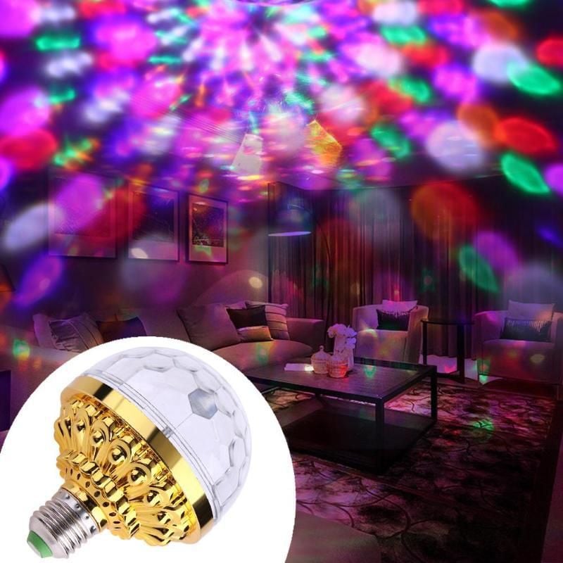 RGB Strobe LED Rotating Light Bulb - Create a Party Atmosphere with Colorful Lights!
