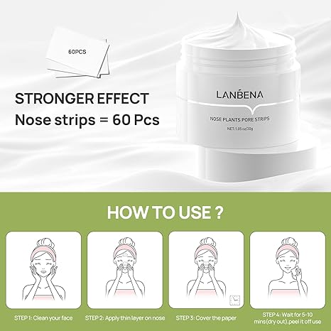 LANBENA™ Blackhead Remover Exfoliating Mask with 60 Strips