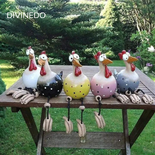 Ceramic Chicken Decor for Indoor and Outdoor Use!