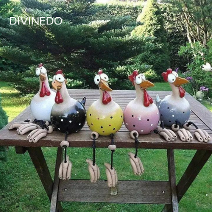 Ceramic Chicken Decor for Indoor and Outdoor Use!