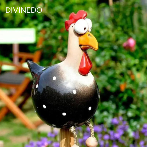 Ceramic Chicken Decor for Indoor and Outdoor Use!