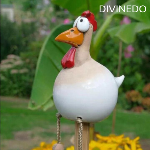 Ceramic Chicken Decor for Indoor and Outdoor Use!