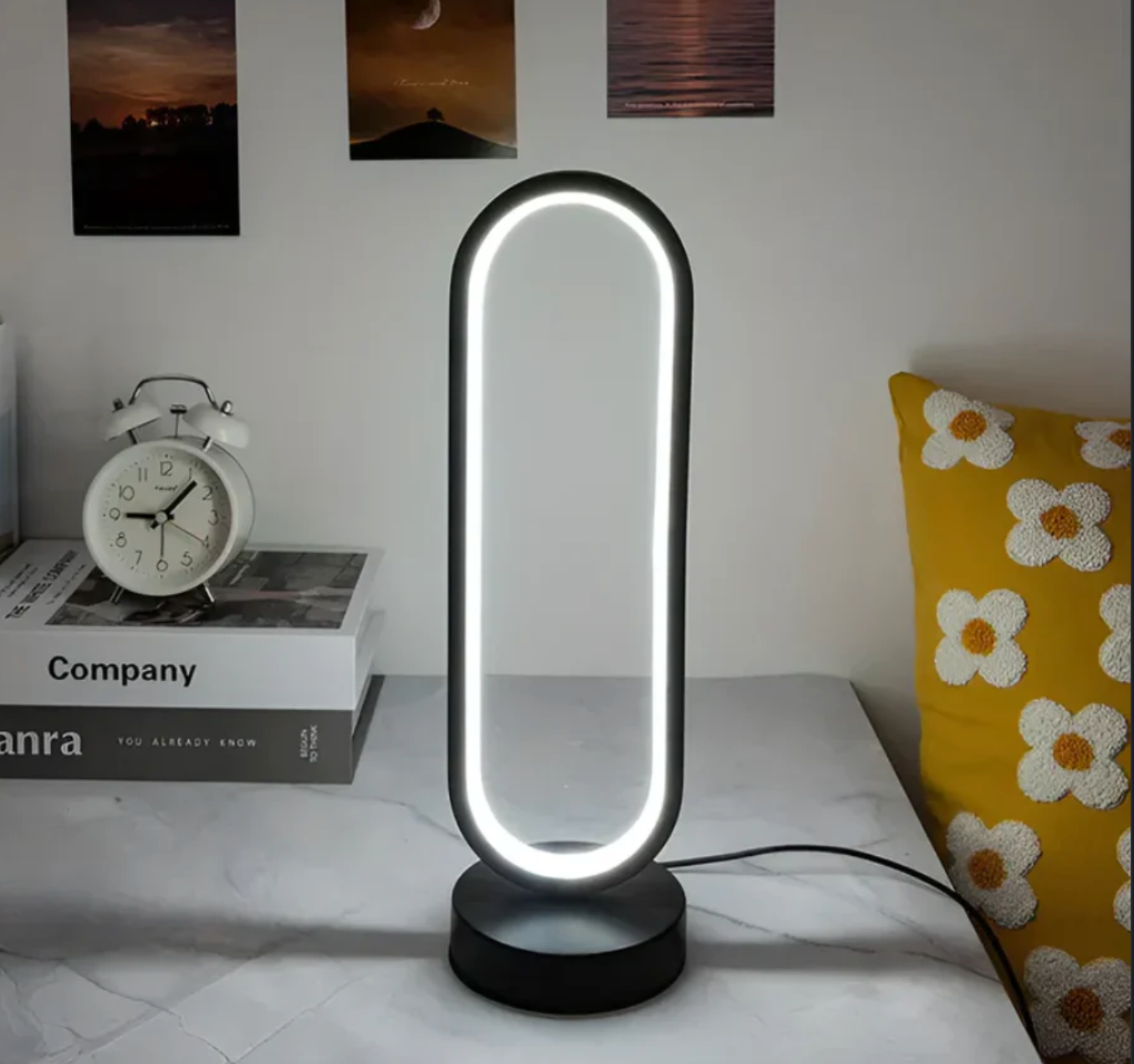 OvalGlow | Dimmable Modern Touch Control LED Desk Lamp with 3 Colors