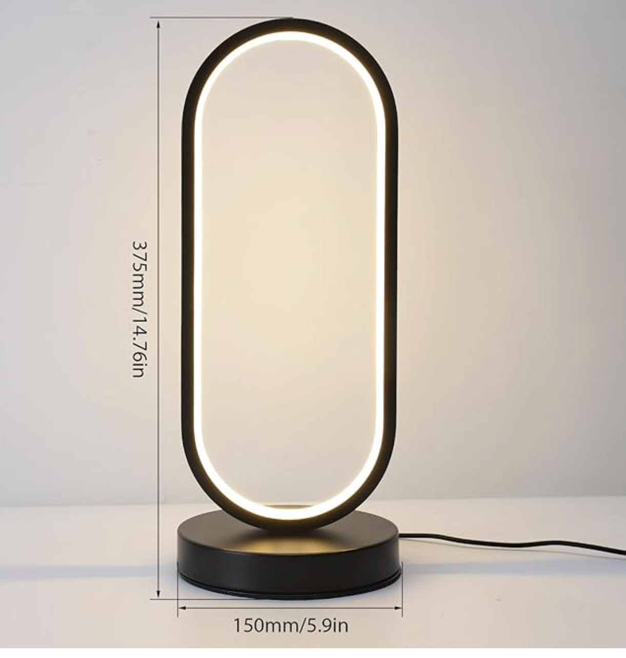 OvalGlow | Dimmable Modern Touch Control LED Desk Lamp with 3 Colors