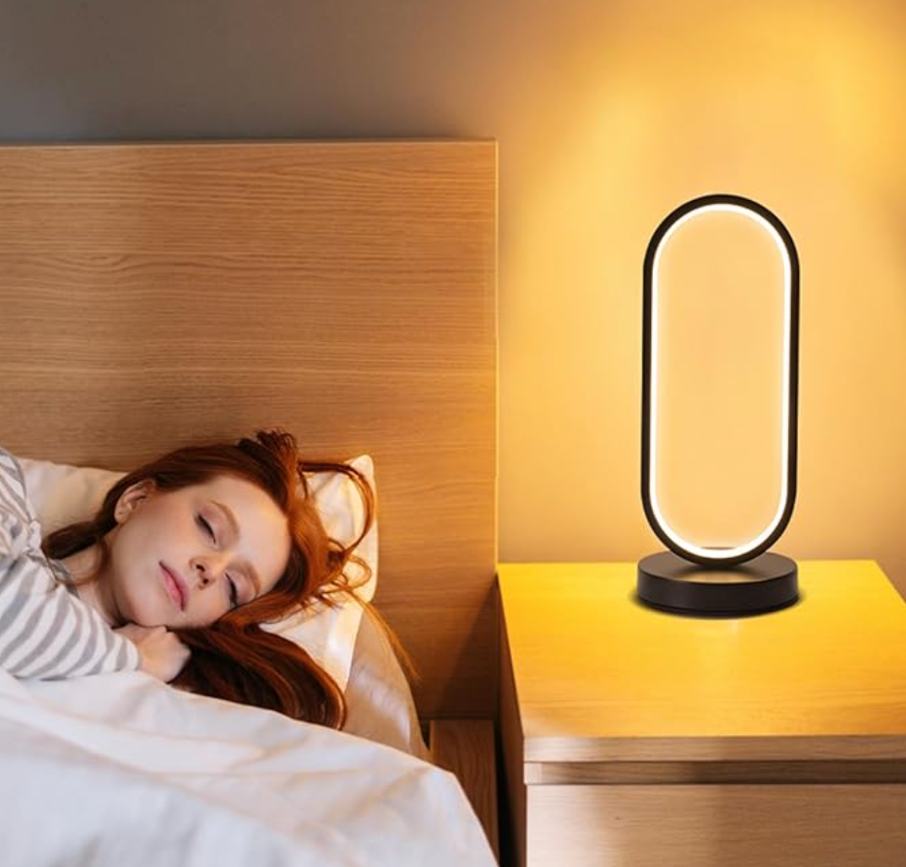 OvalGlow | Dimmable Modern Touch Control LED Desk Lamp with 3 Colors