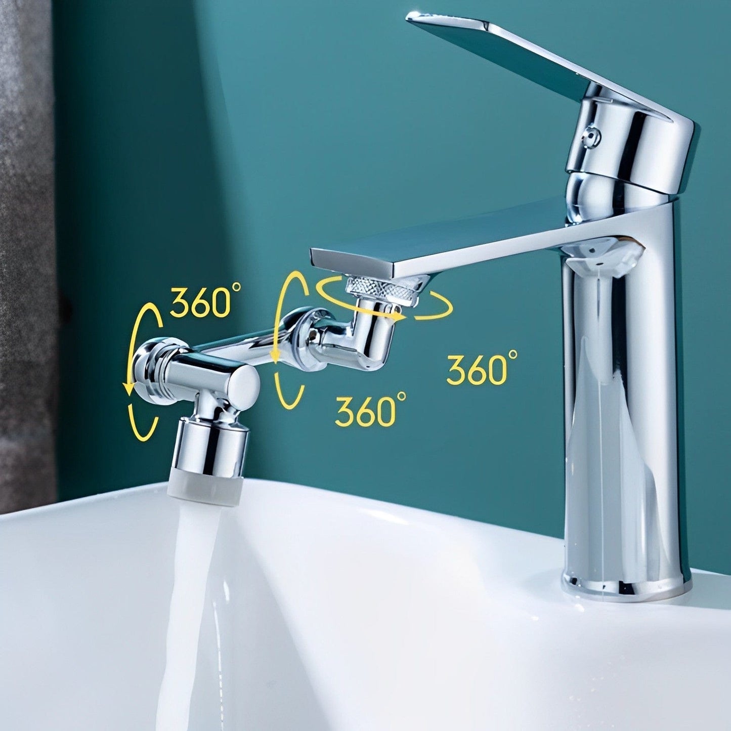 Rotating Faucet Extension for Easy Cleaning