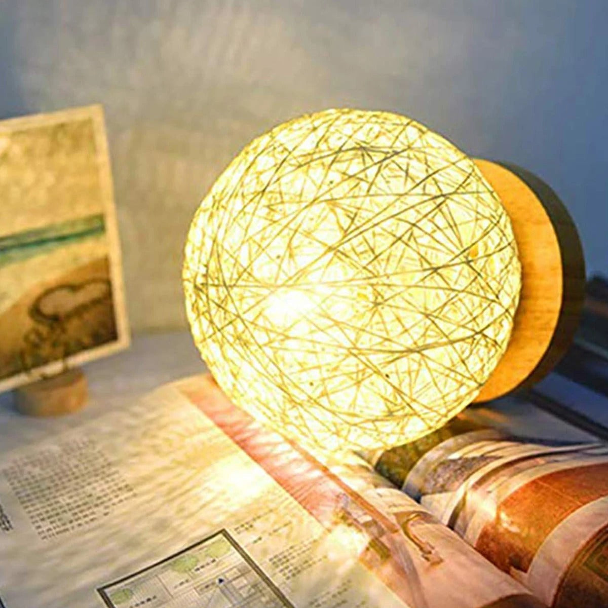 MoonLuxe | Handcrafted Dimmable Rattan Table Lamp